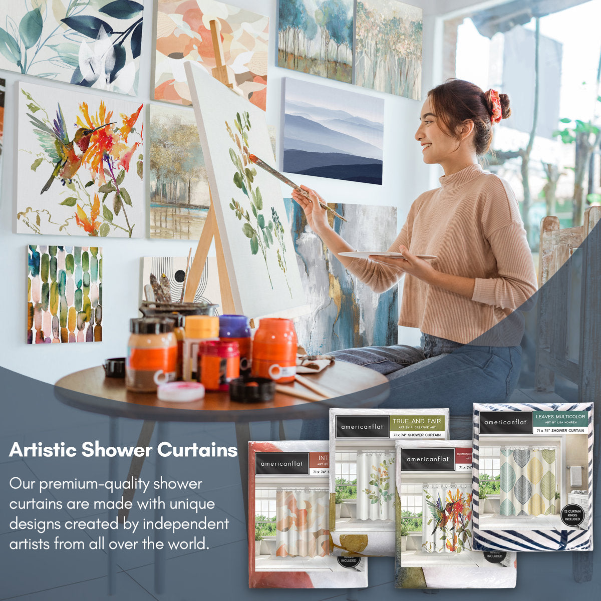 Floral Shower Curtain Transparent Beauty by PI Creative Art
