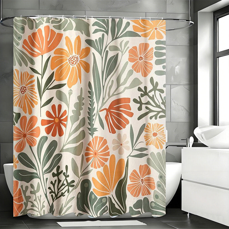 Floral Shower Curtains with Hooks Included