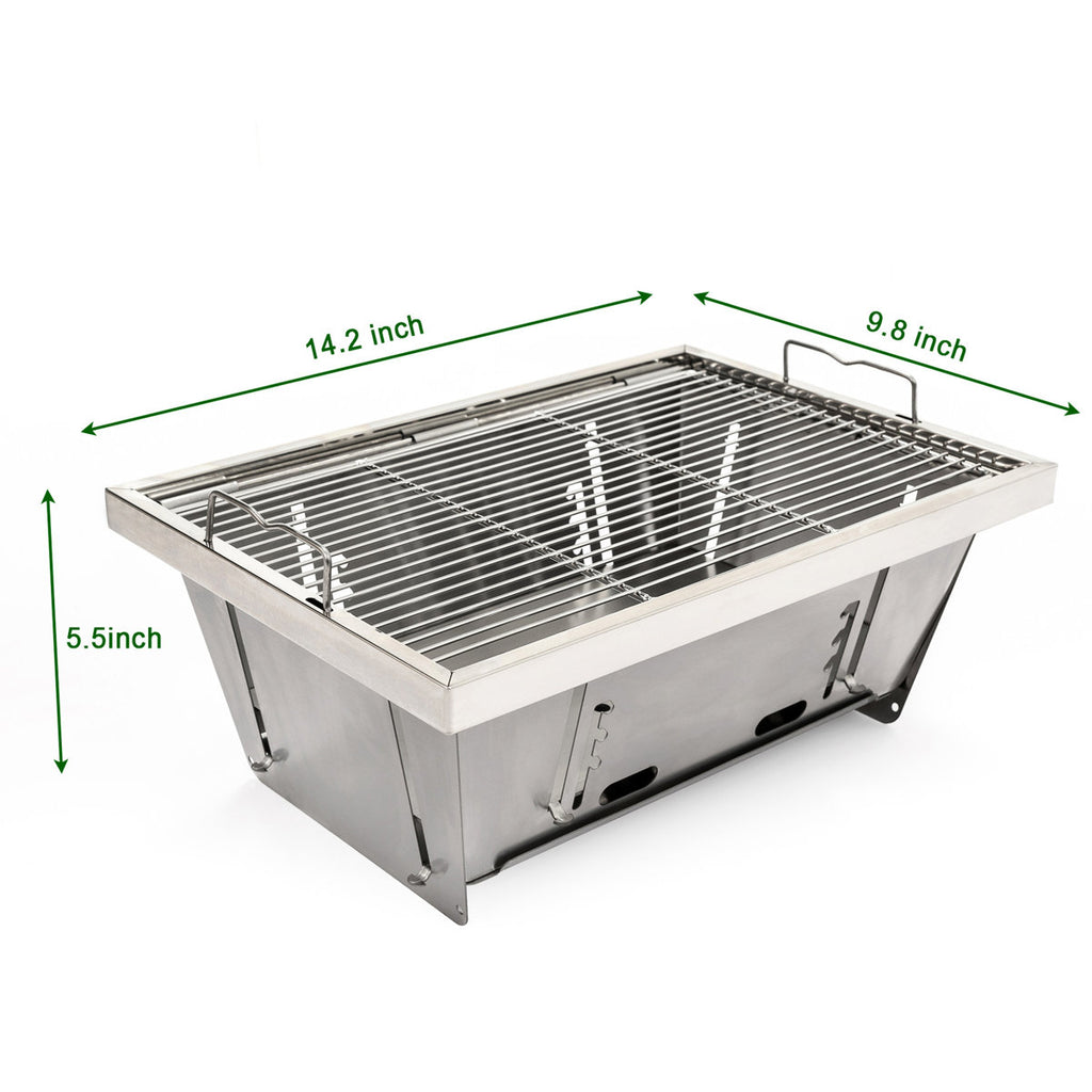 Foldable Charcoal Bbq For Outdoor Recreation - Steel Construction Portable Folded Steel, Ideal Gatherings And Trips