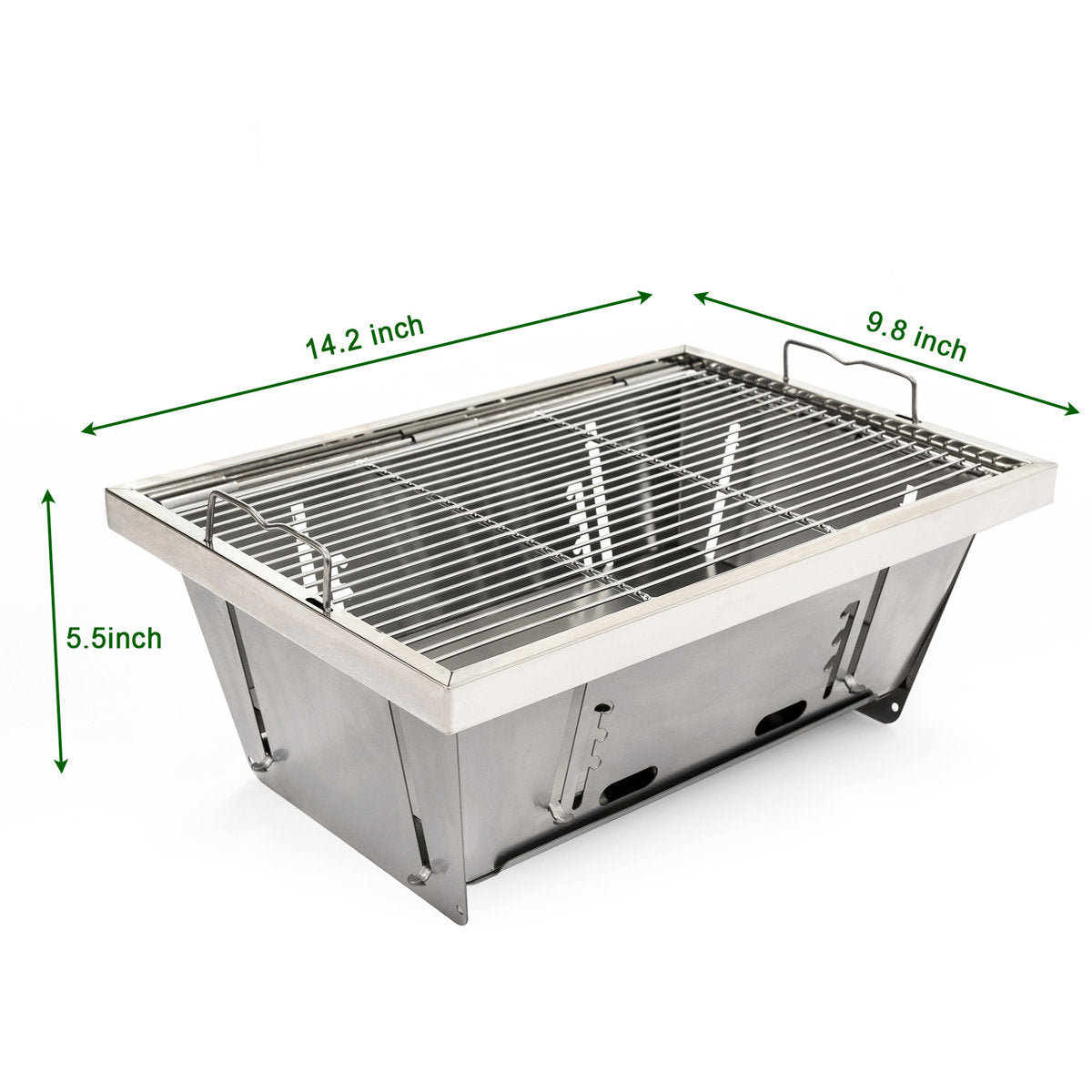 Foldable Charcoal Bbq For Outdoor Recreation - Steel Construction Portable Folded Steel, Ideal Gatherings And Trips