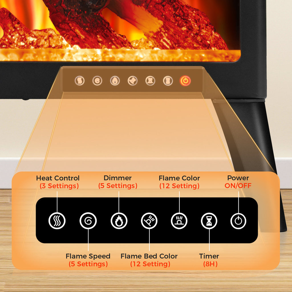 Freestanding Fireplace With Electronic Temperature Control