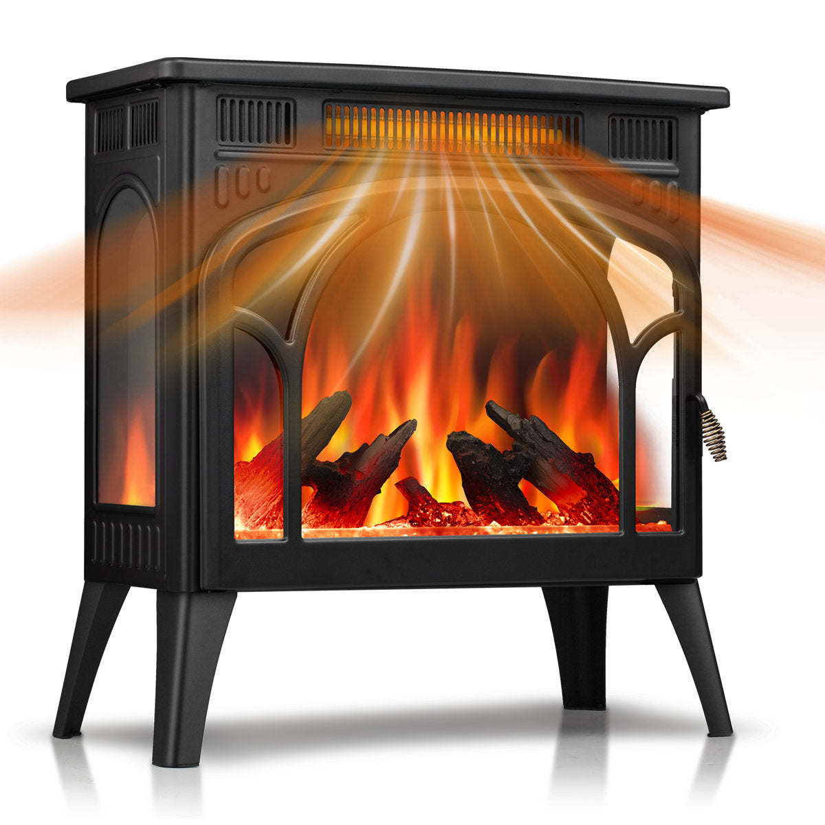 Freestanding Fireplace With Electronic Temperature Control