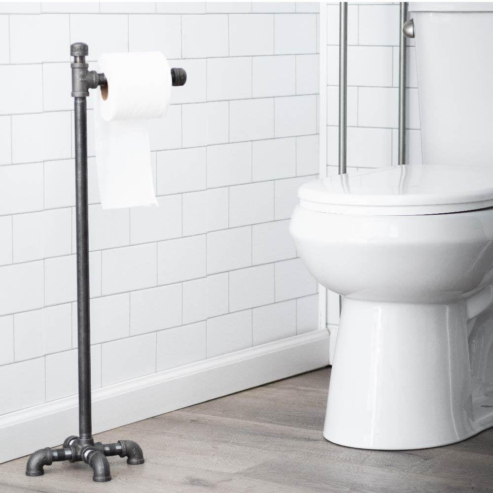 Freestanding Industrial Pipe Toilet Paper Holder 365 PD6856