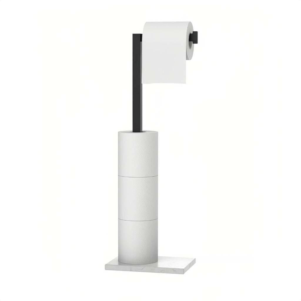 Freestanding Toilet Paper Holder Stand with 180° Flip-Up Arm and Weighted Base WGJ10A9-B