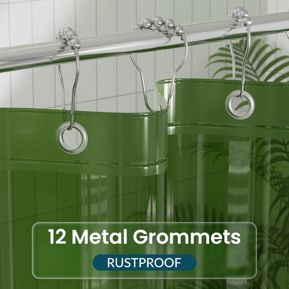 Frosted Waterproof Shower Curtain Liner With Magnets And Rustproof Grommets - Lightweight PEVA Material For Bathroom Use