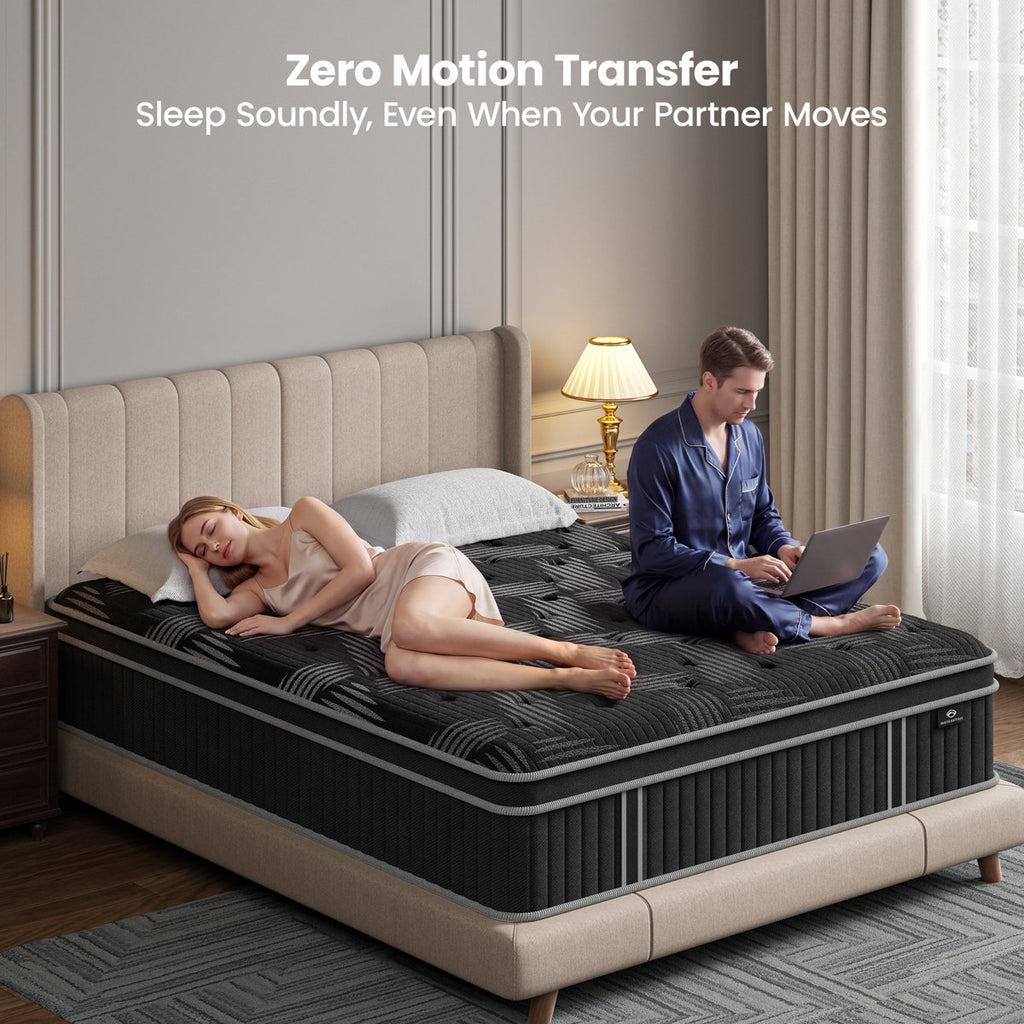 Full Size Hybrid Mattress Medium Firm Pocket Spring,12 Inch Gel Memory Foam Mattress in a Box Euro Top