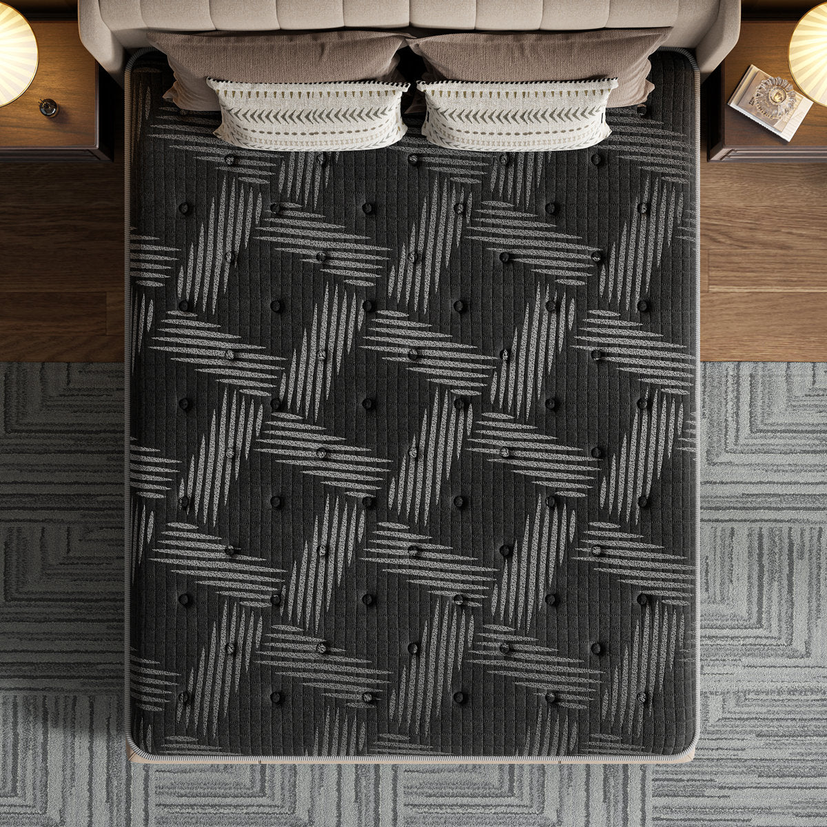 Full Size Hybrid Mattress Medium Firm Pocket Spring,12 Inch Gel Memory Foam Mattress in a Box Euro Top