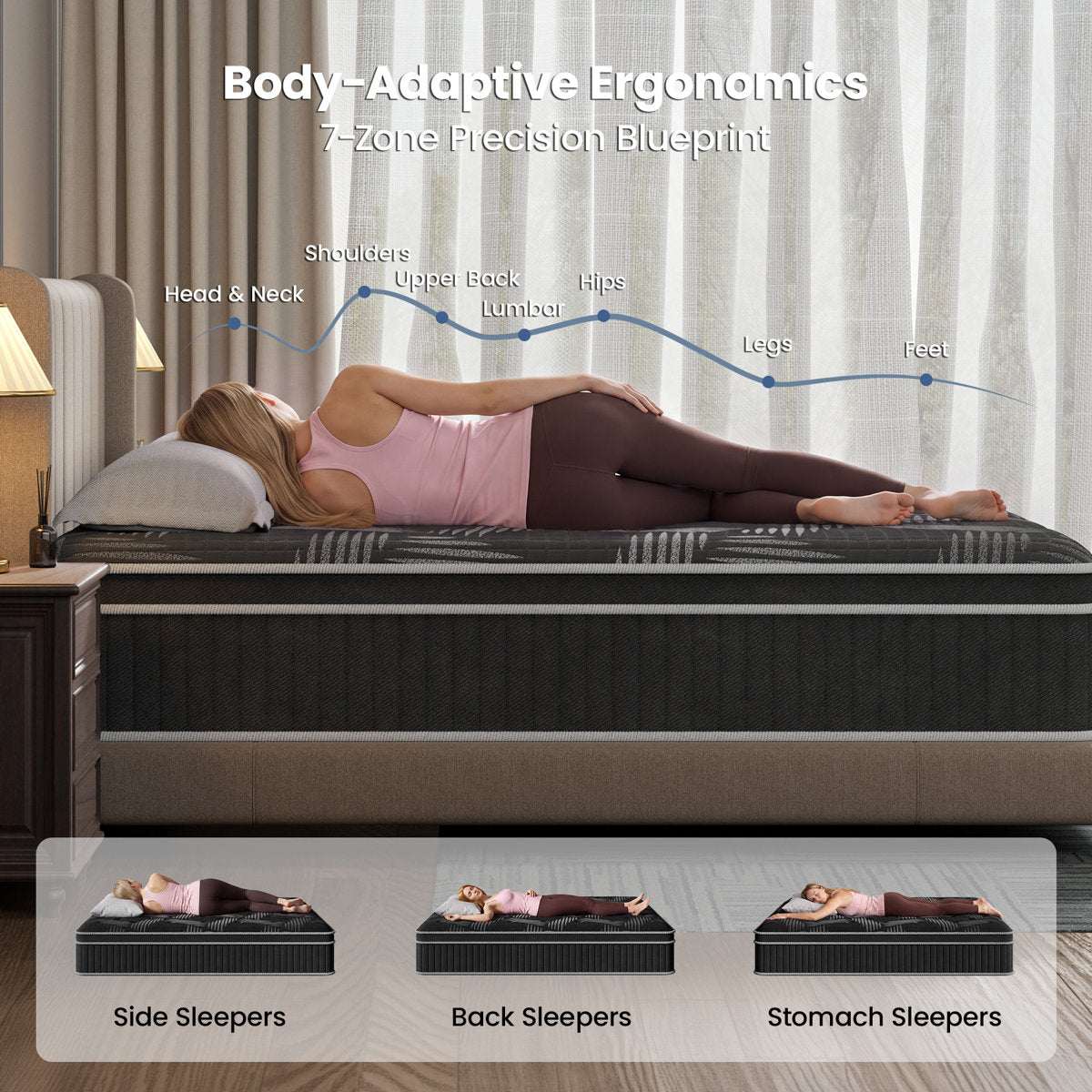 Full Size Hybrid Mattress Medium Firm Pocket Spring,12 Inch Gel Memory Foam Mattress in a Box Euro Top