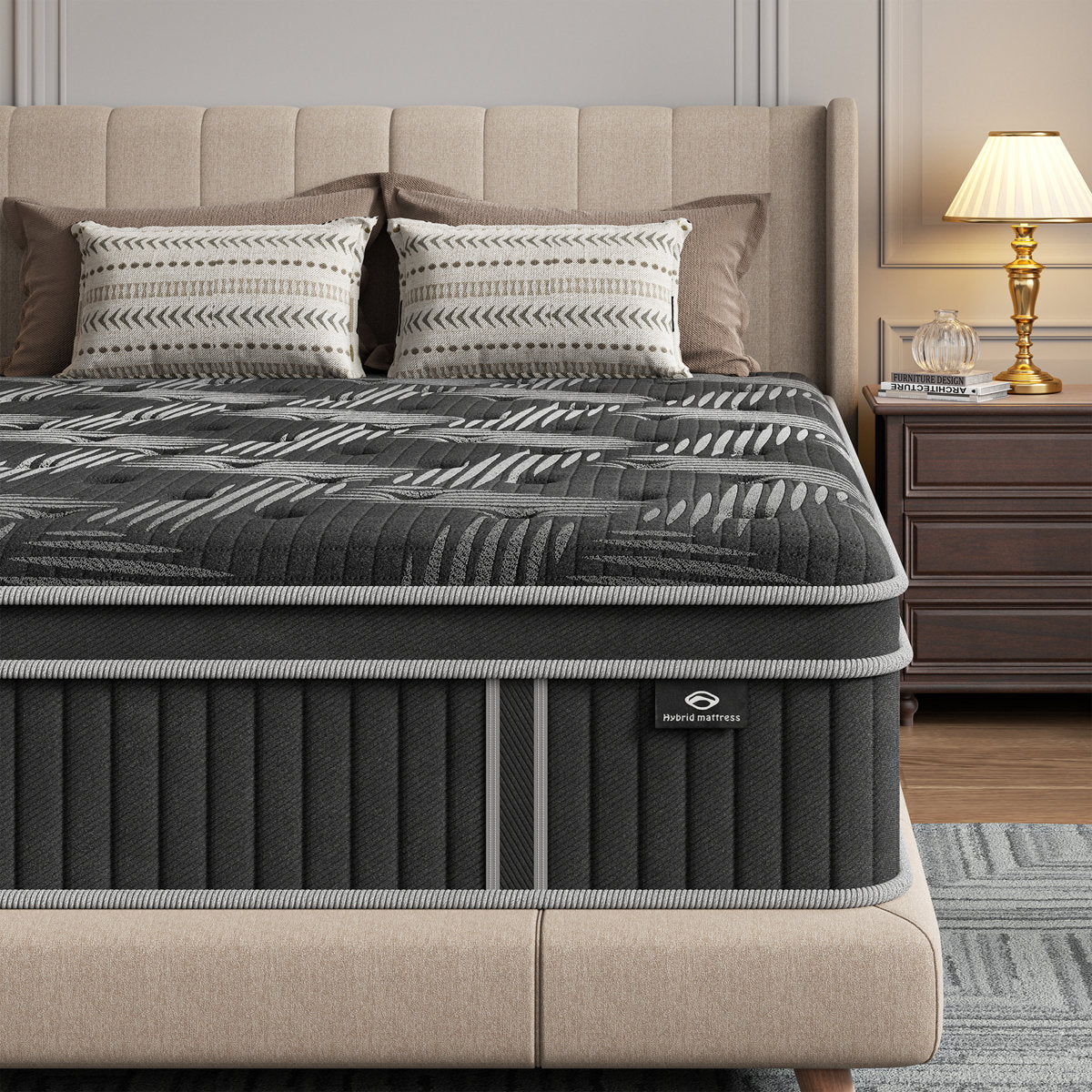 Full Size Hybrid Mattress Medium Firm Pocket Spring,12 Inch Gel Memory Foam Mattress in a Box Euro Top