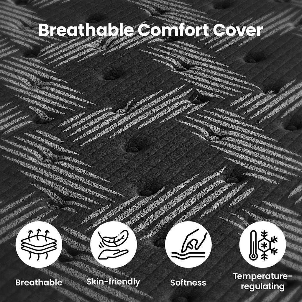 Full Size Hybrid Mattress Medium Firm Pocket Spring,12 Inch Gel Memory Foam Mattress in a Box Euro Top
