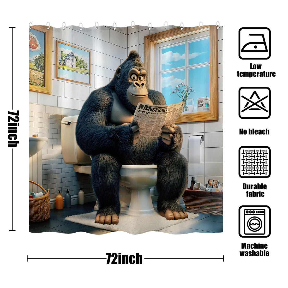 Funny Shower Curtain With Hooks