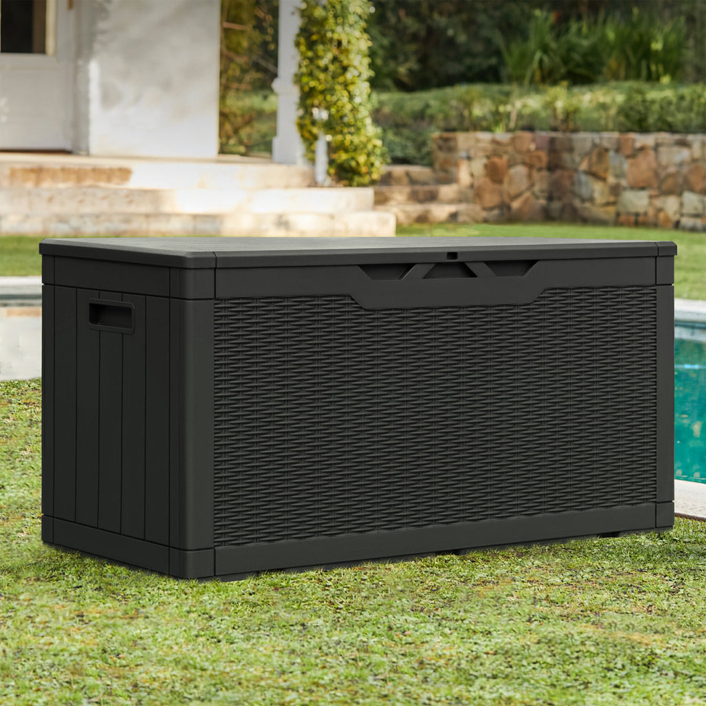 Furmax 48.6 W 100 Gallons Resin Lockable Deck Box