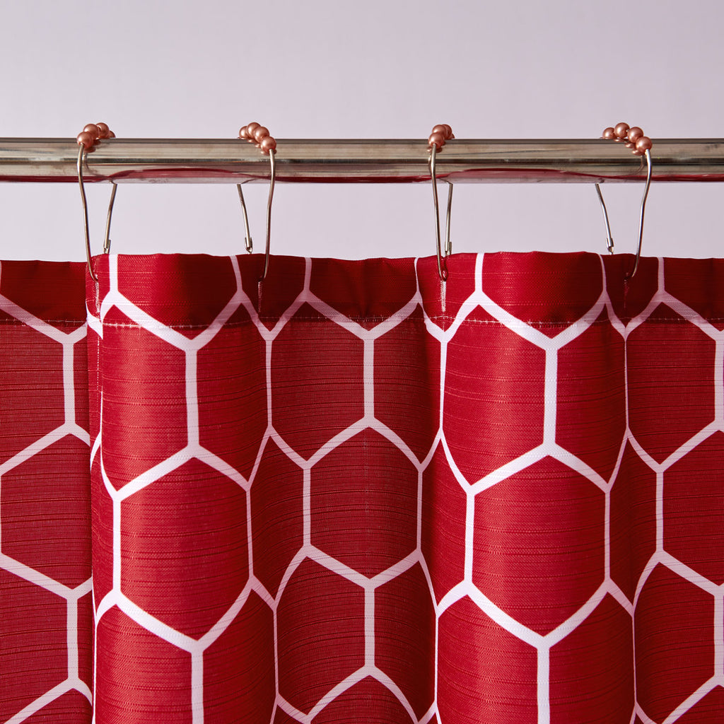 Geometric Shower Curtain with Hooks Included