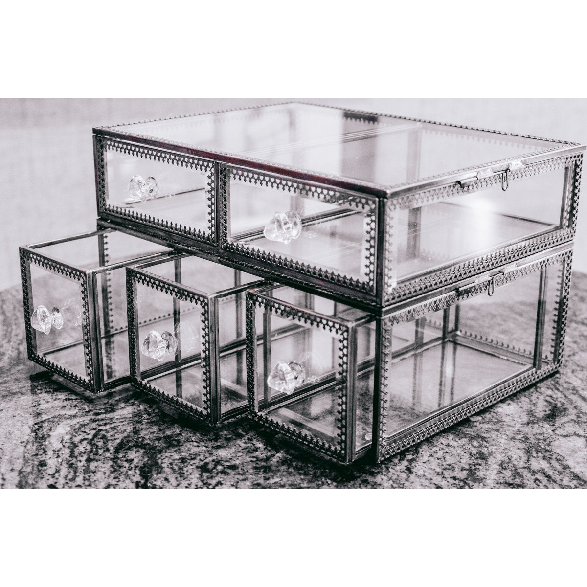 Glass Makeup Organizer