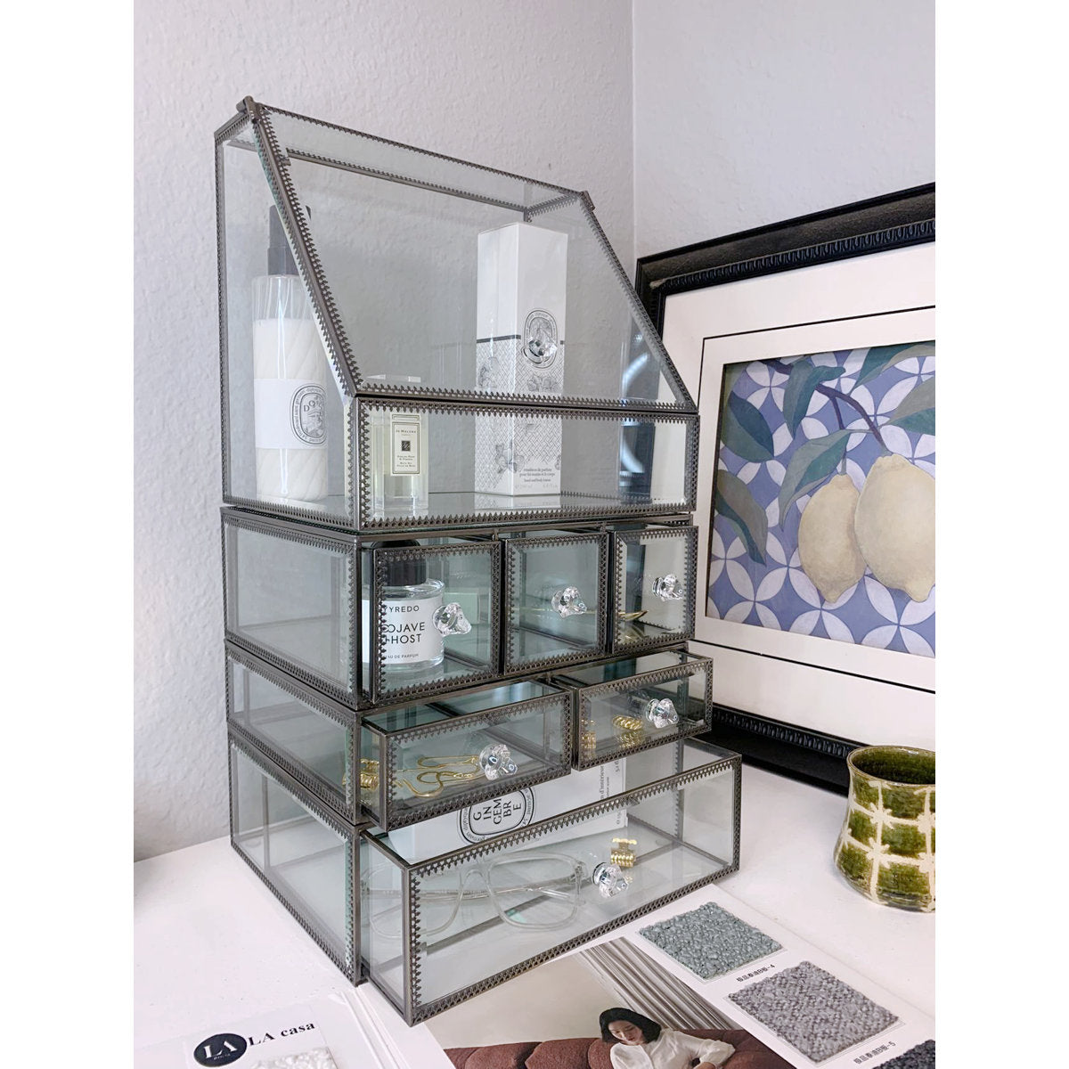 Glass Makeup Organizer