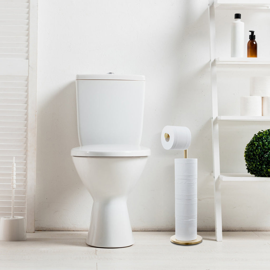 Gold Free Standing Toilet Paper Holder WAYBATH0197BAS