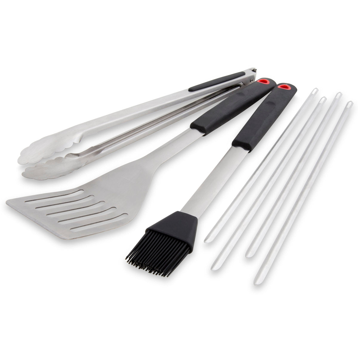 GrillPro Deluxe 7 Pcs Grill Tool Set with Soft Rubber Grips