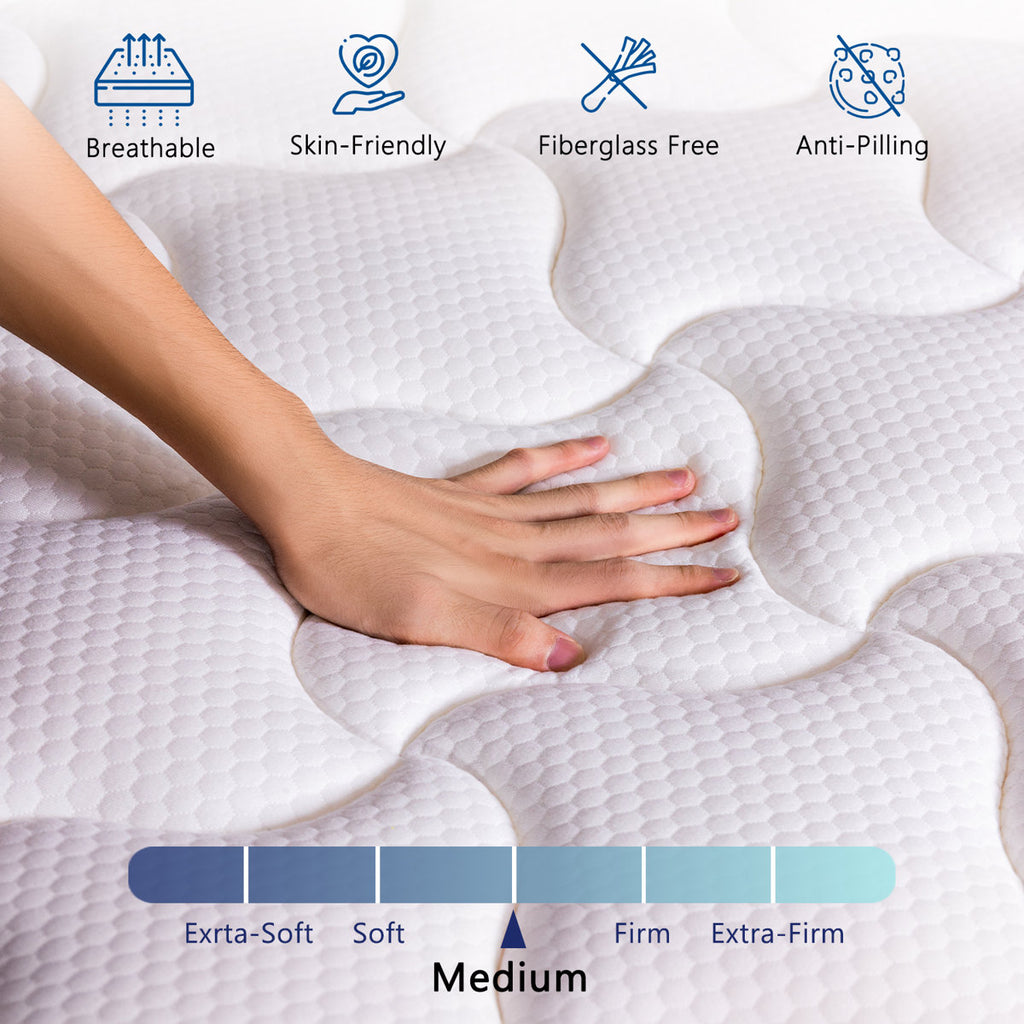 Gwendolyn 12''/14''/10'' Cool Frim Memory Foam Hybrid Mattress in a Box, OEKO-TEX® Certified