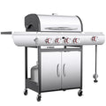 HAVATO 4-Burner  Liquid Propan Gas Bbq Grill With Side Burner And Porcelain-Enameled Cast Iron Grates£¬42000 Btu Output£¬Silver