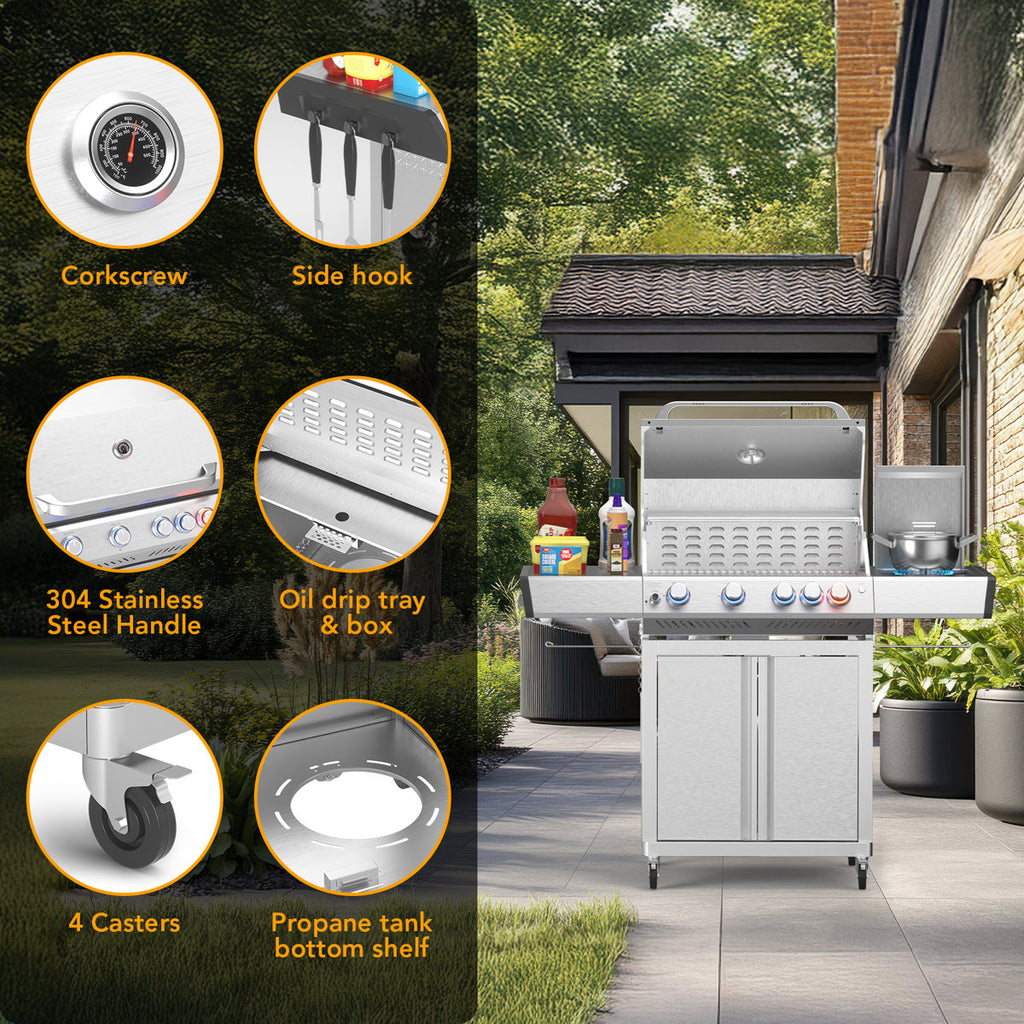 HAVATO Single Burner Freestanding Liquid Propane Gas Grill