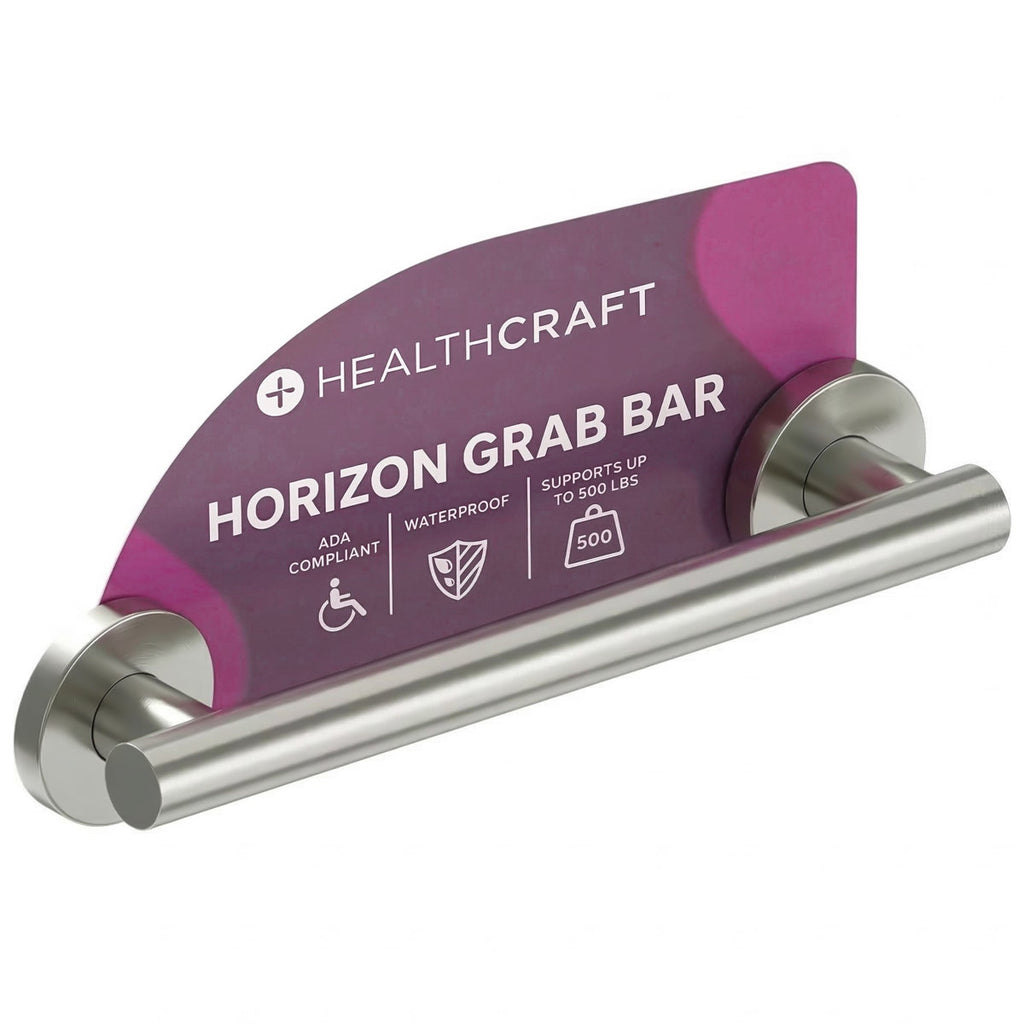 HORIZON  12 in. x 1.25 in. Grab Bar, ADA Compliant for Bath and Shower Safety (500 lb. Capacity) in Brushed Stainless HGB-12-BS