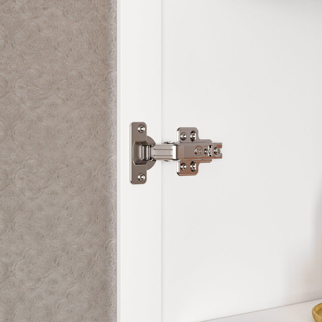 Hanadi MDF and Tempered Glass Doors Linen Cabinet