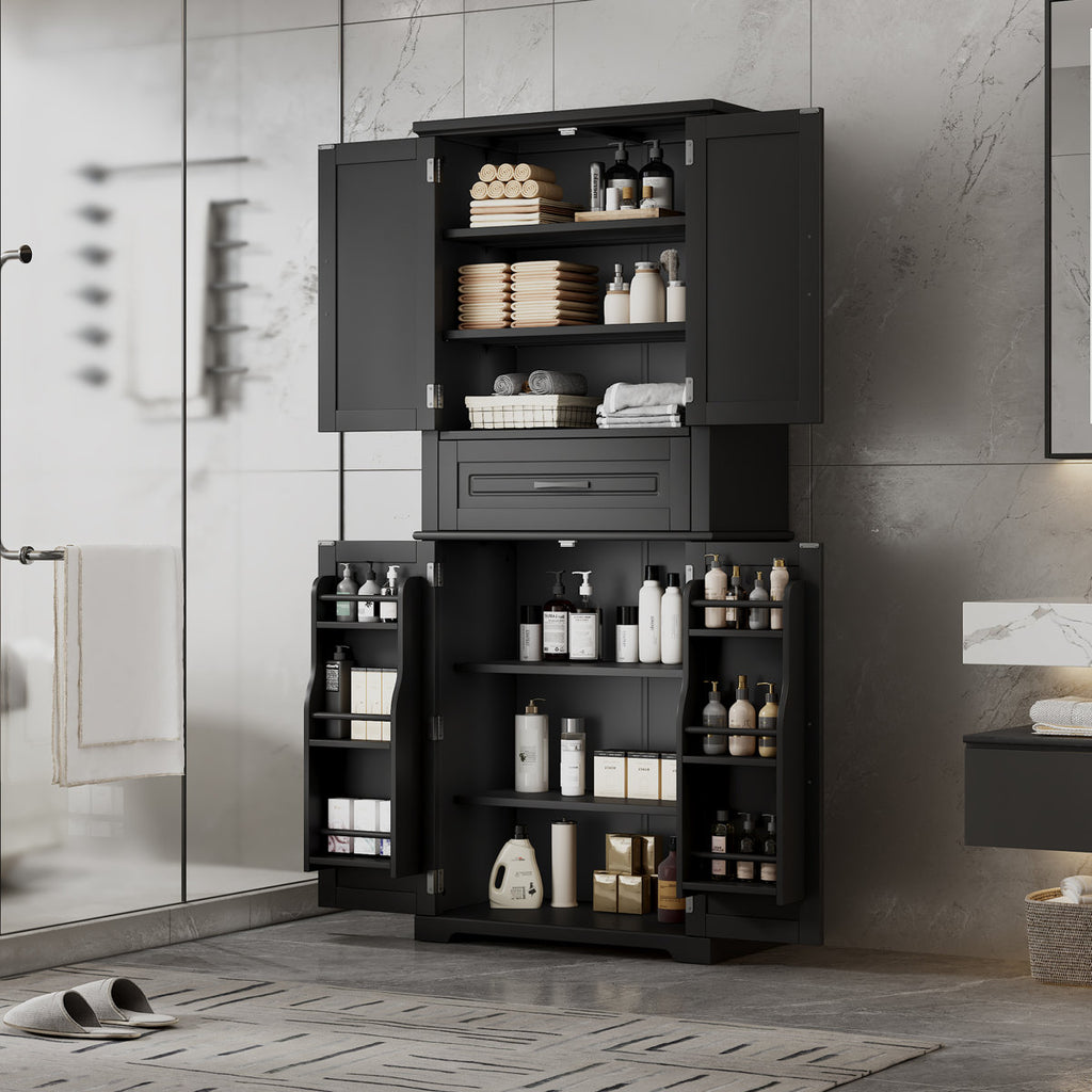 Harlowe Modern Bathroom Storage Cabinet with Adjustable Shelf, Drawer and Multi-Functional Storage
