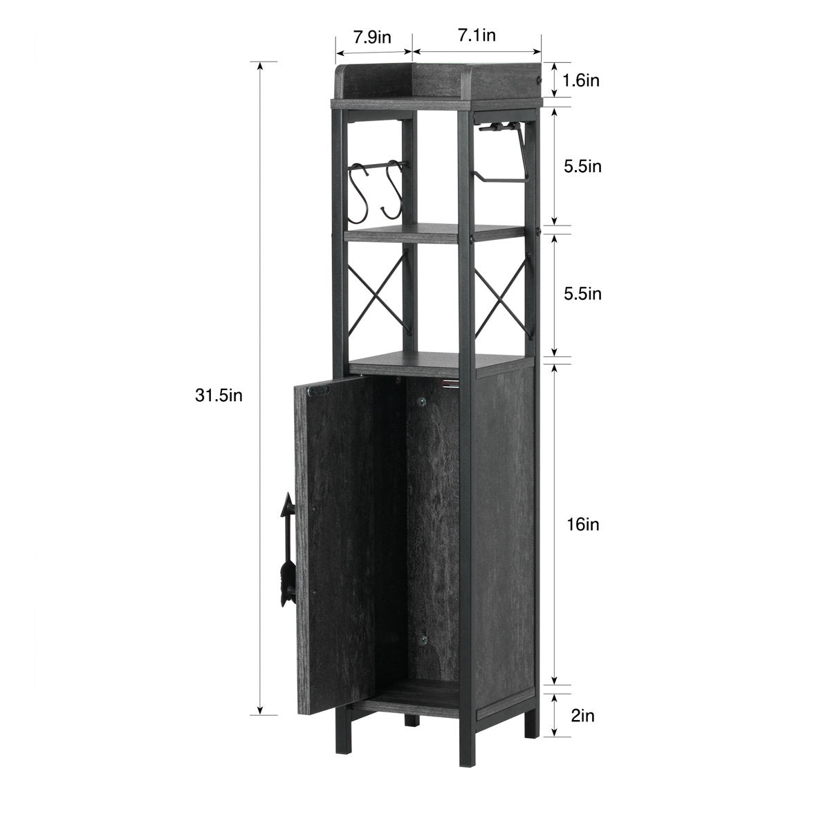 Haslom Freestanding Linen Cabinet