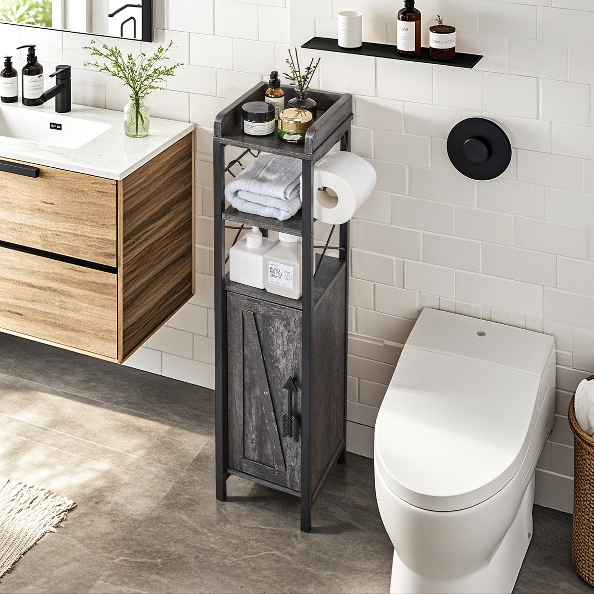 Haslom Freestanding Linen Cabinet
