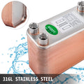 Heat Exchanger 3/X7.5/ 60 Plates Brazed Plate Heat Exchanger 316L 1/2/ BSP FPT Heat Exchanger EATB12 Beer Wort Chiller For Hydronic Heating