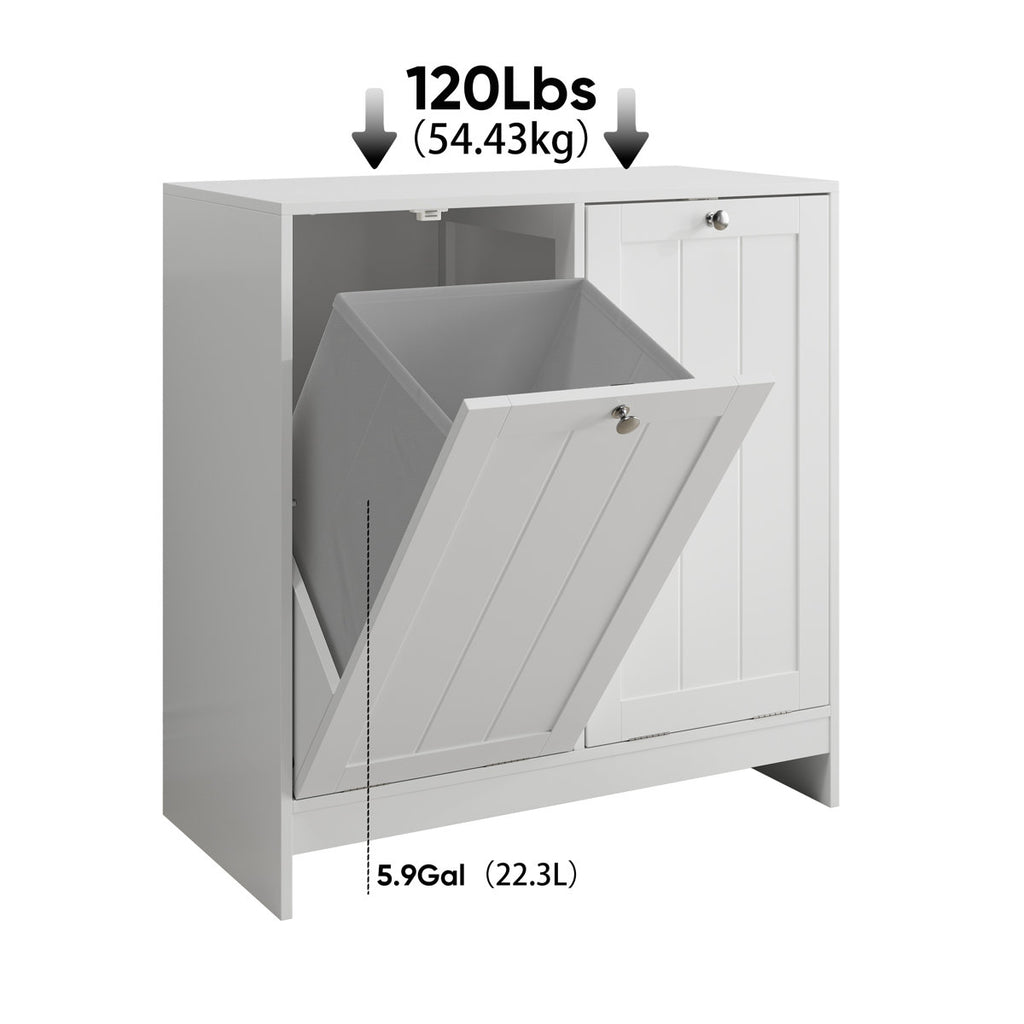 Hidden Laundry Hamper Cabinet With 2 Removable Sorting Baskets