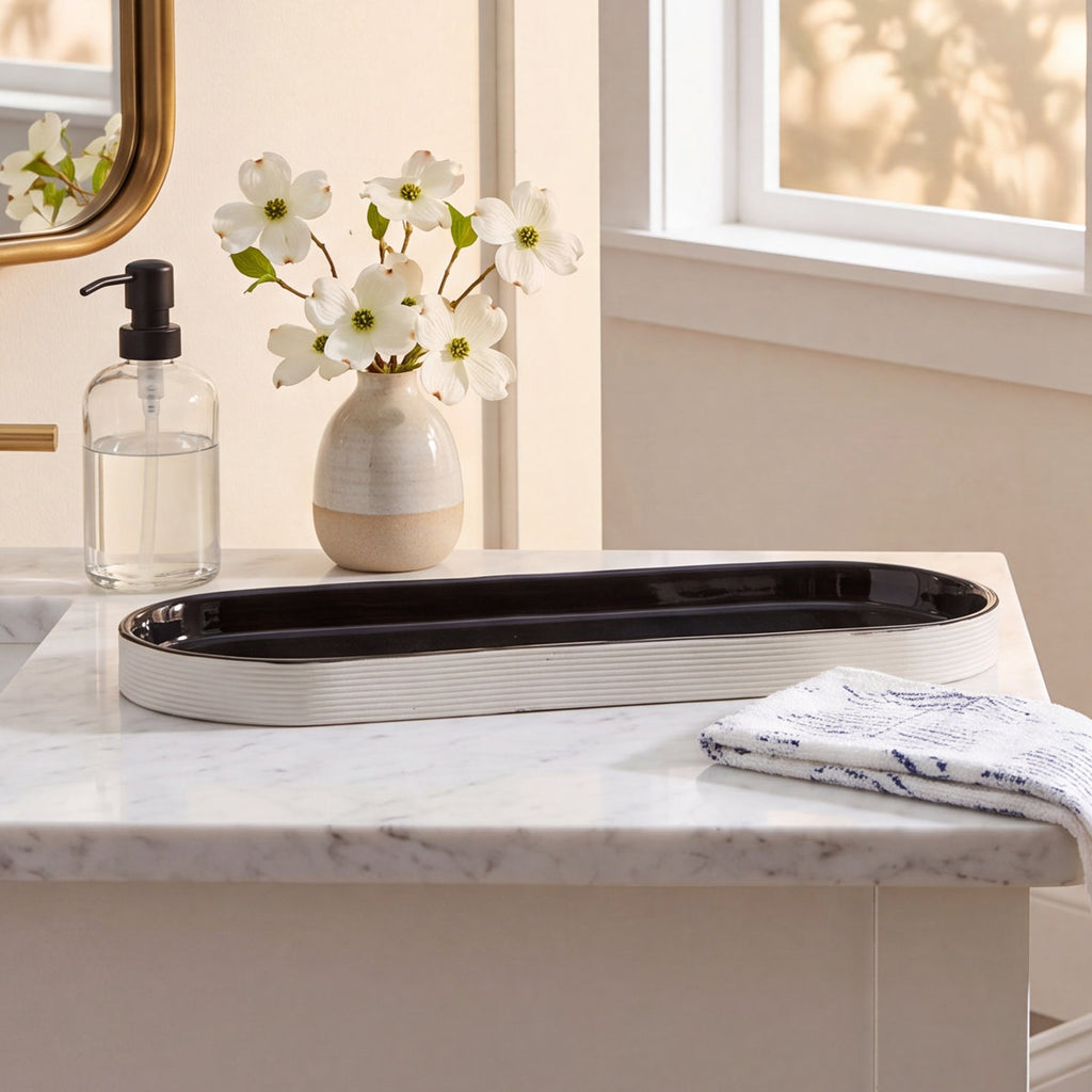 Hygge Porcelain China Bathroom Tray