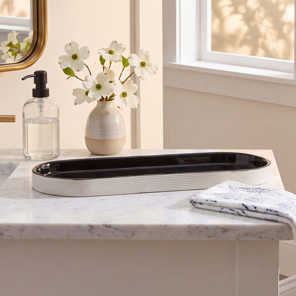 Hygge Porcelain China Bathroom Tray