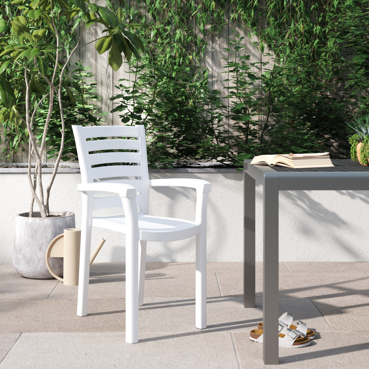 Isabell Stacking Patio Dining Armchair (Set of 2)