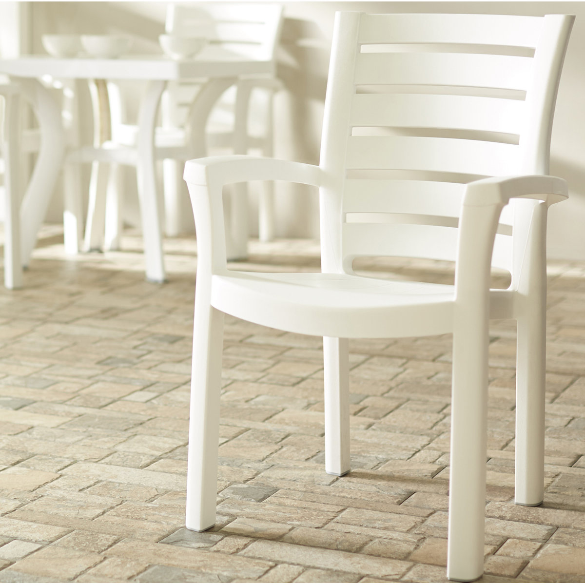 Isabell Stacking Patio Dining Armchair (Set of 2)