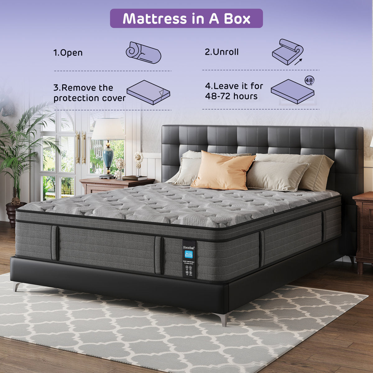 Jarrettsville 14" Firm and Comfortable King Size Hybrid Mattress with Gel Memory Foam & Pressure Relief