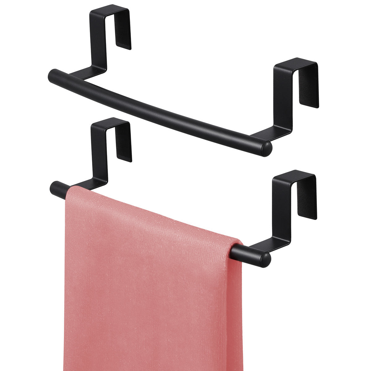 KES Over-The-Door Towel Bar Towel Rack Kitchen Bathroom Over the Cabinet (Set of 2) KTH500S26WF-BK-P2