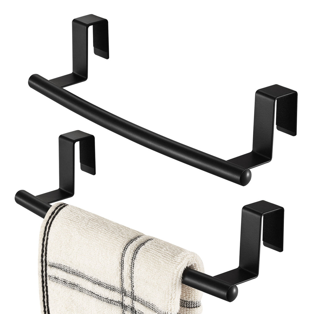 KES Over-The-Door Towel Bar Towel Rack Kitchen Bathroom Over the Cabinet (Set of 2) KTH500S26WF-BK-P2