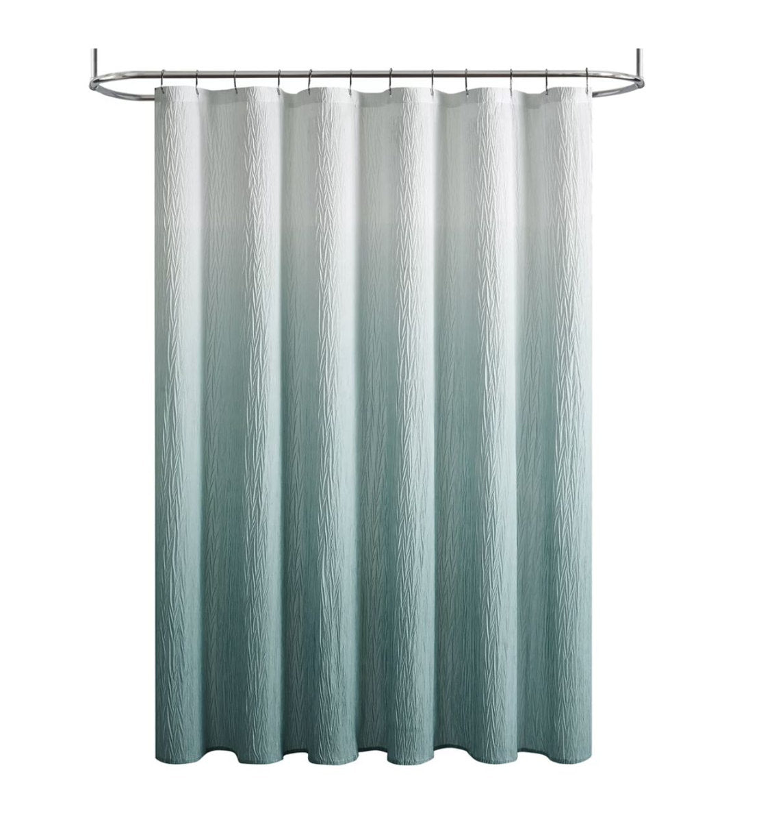 Kate Aurora Spa Essential Aqua Crushed Ombre Fabric Shower Curtain - 72 in. W x 72 in. L