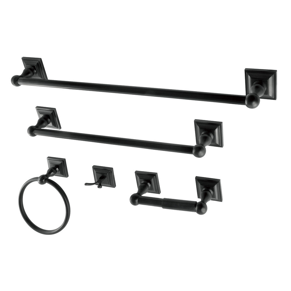 Kingston Brass Serano 5-Piece Bathroom Hardware Set BAHK3212478K