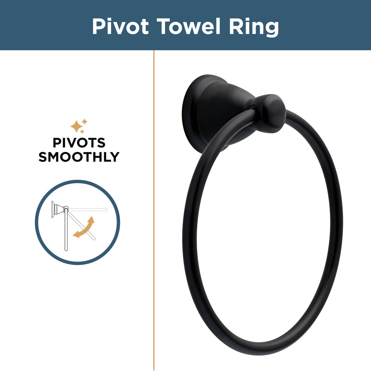 Kinla Wall Mounted Towel Ring KIN46-MB