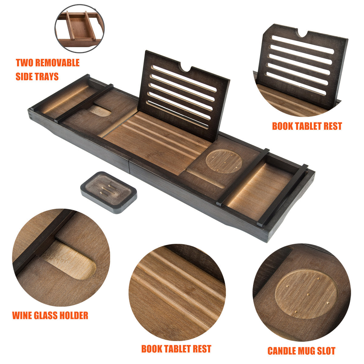 Lashon Bamboo Bath Caddy