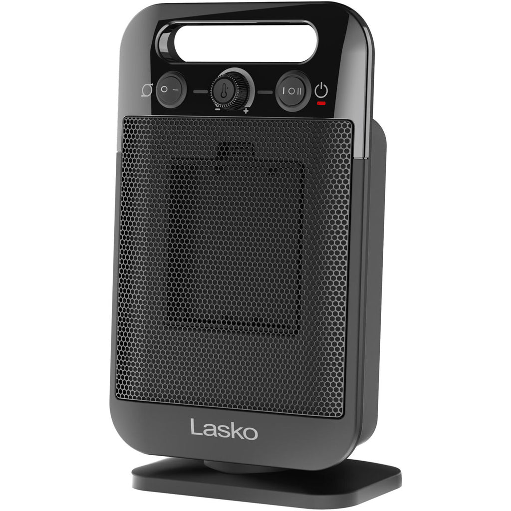 Lasko CD12100 Oscillating Personal Space Heater with Adjustable Thermostat, Black