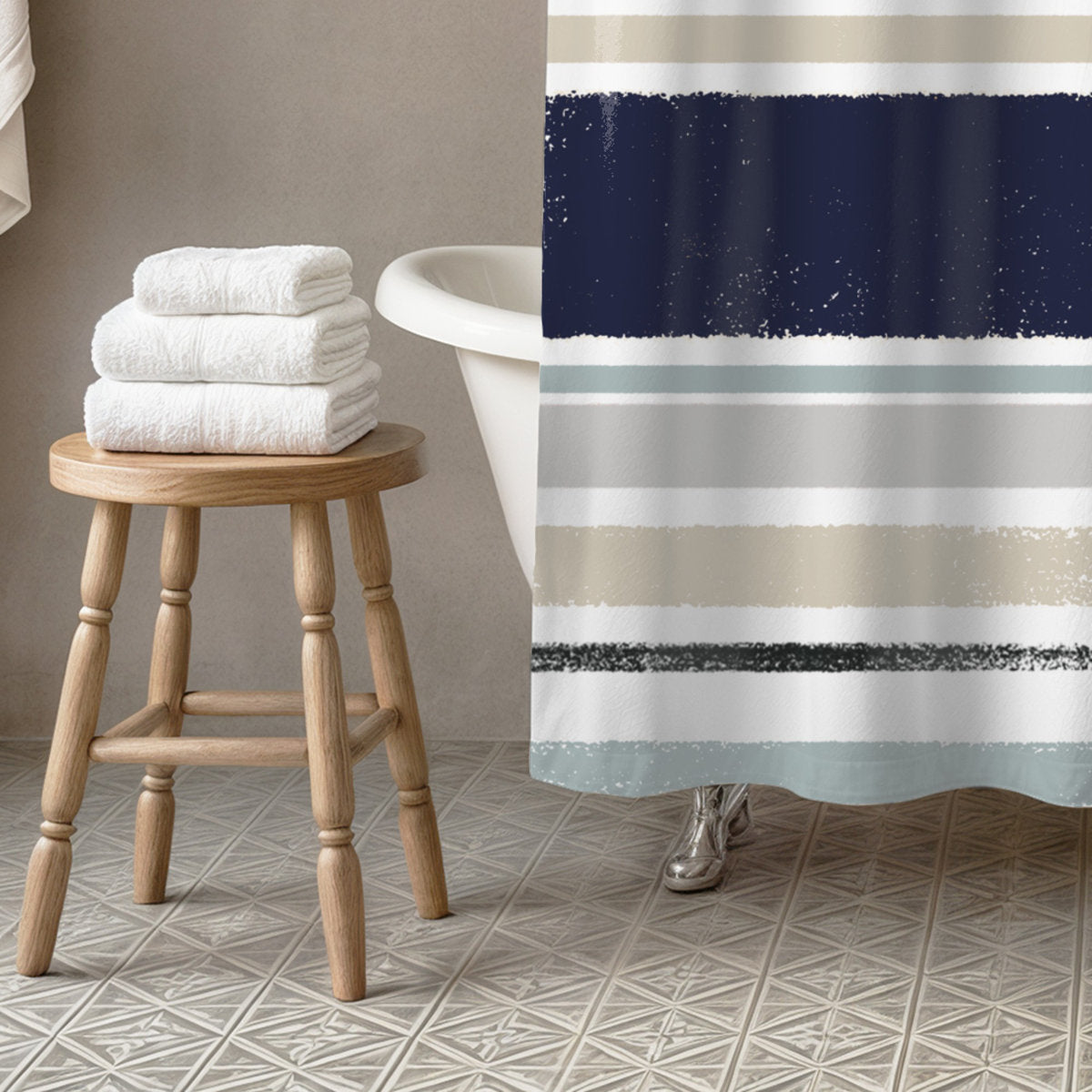 Lecuyer Striped Shower Curtain