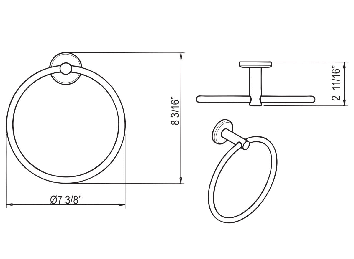 Lombardia Towel Ring LO4APC