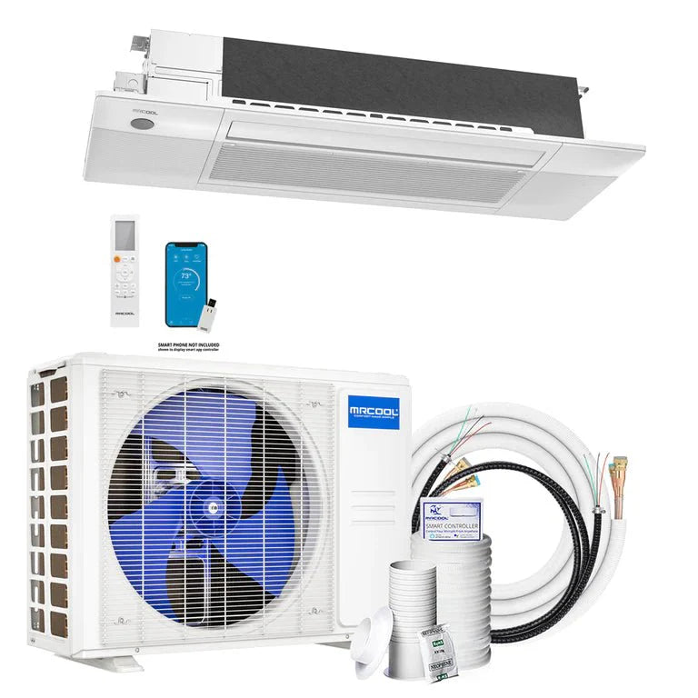 MRCOOL DIY 18K 18,000 BTU Ceiling Cassette Mini Split 5th Gen Air Conditioner and Heat Pump with 25 Ft Install Kit - 22.5 SEER2