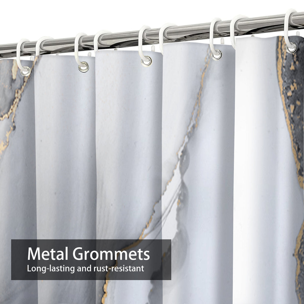 Marble Ink Ombre Abstract Art Shower Curtain with 12 Hooks