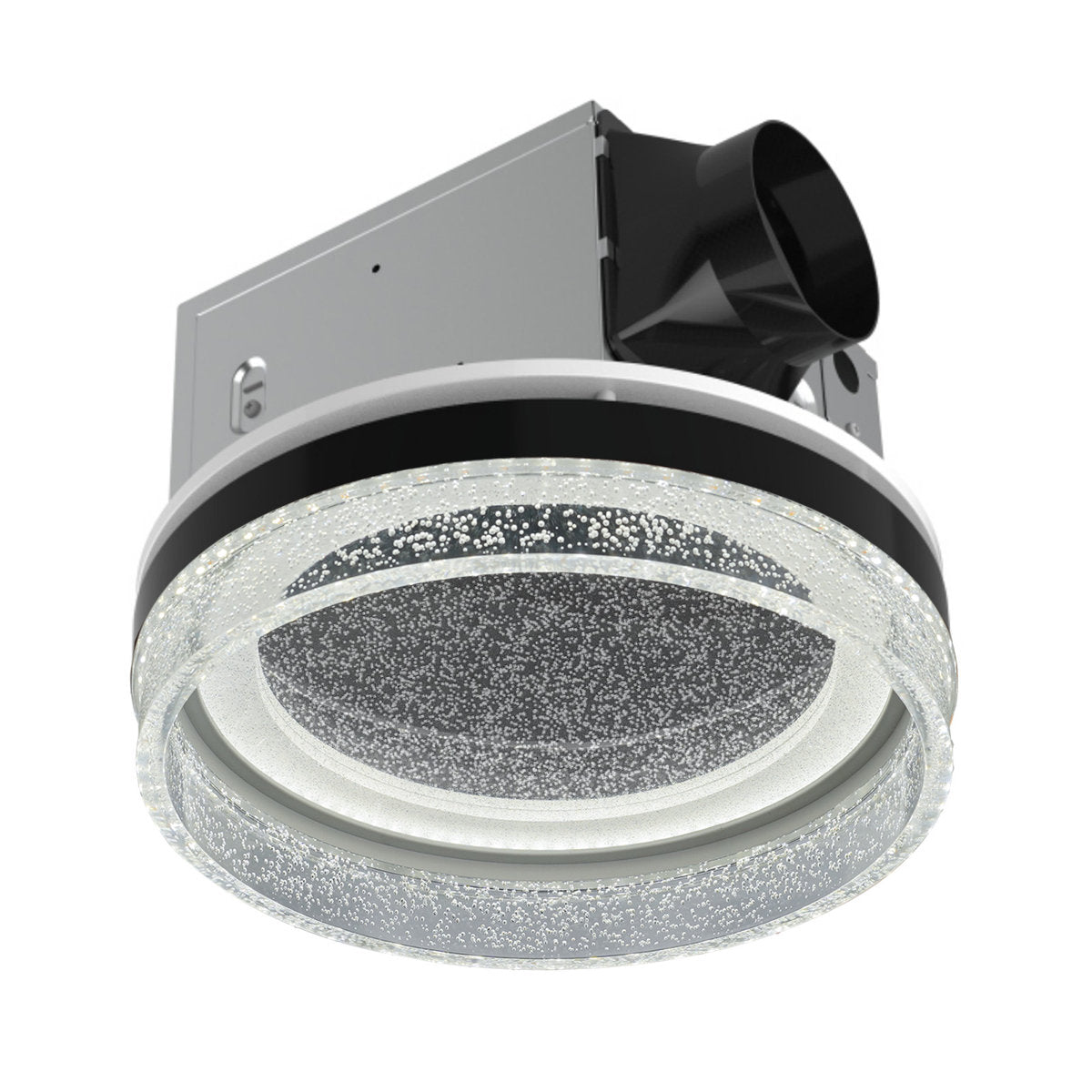 Akicon 110CFM 1.5 Sones Bathroom Exhaust Fan with Light, 1000lm Dimmable 4 - Color Acrylic Starry Sky Light & 2700K Nightlight Ventilation Fan for Home, Round, White AK15110N5-W