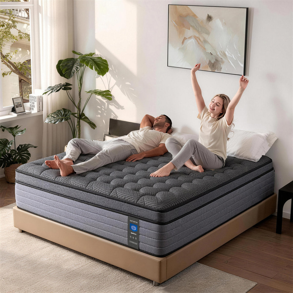 Mattress Hybrid Mattress Eurotop With Gel Open Cell Foam Motion Isolation Individually Wrapped Pocket Coils Pressure Relief Mattress