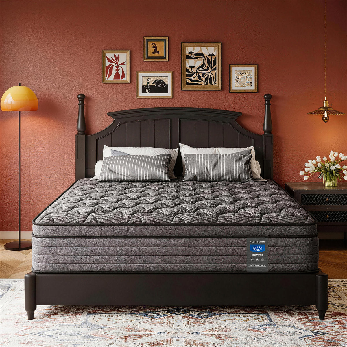 Mattress Hybrid Mattress Eurotop With Gel Open Cell Foam Motion Isolation Individually Wrapped Pocket Coils Pressure Relief Mattress